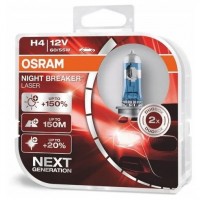 Комплект ламп Osram H4 12V 60/55W P43t NIGHT BREAKER LASER +150% больше света 2шт. (64193NL-HCB)