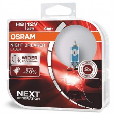 Комплект ламп Osram H8 12V 35W PGJ19-1 NIGHT BREAKER LASER +150% больше света 2шт. (64212NL-HCB)