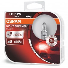Комплект ламп Osram H1 12V 55W P14.5s NIGHT BREAKER SILVER +100% больше света 2шт. (64150NBS-HCB)