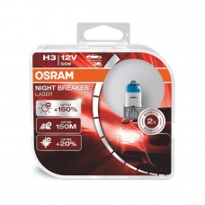 Комплект ламп Osram H3 12V 55W PK22s NIGHT BREAKER LASER +150% больше света 2шт. (64151NL-HCB)