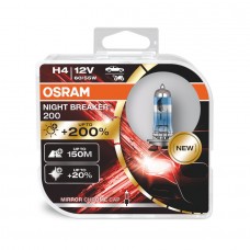 Комплект ламп Osram H4 12V 60/55W P43t 4050K NIGHT BREAKER200 +200% 2 шт.